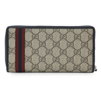 Exclusive Gucci GG Supreme Zipped Long Wallet — Side View