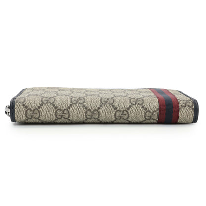 Exclusive Gucci GG Supreme Zipped Long Wallet — Back View