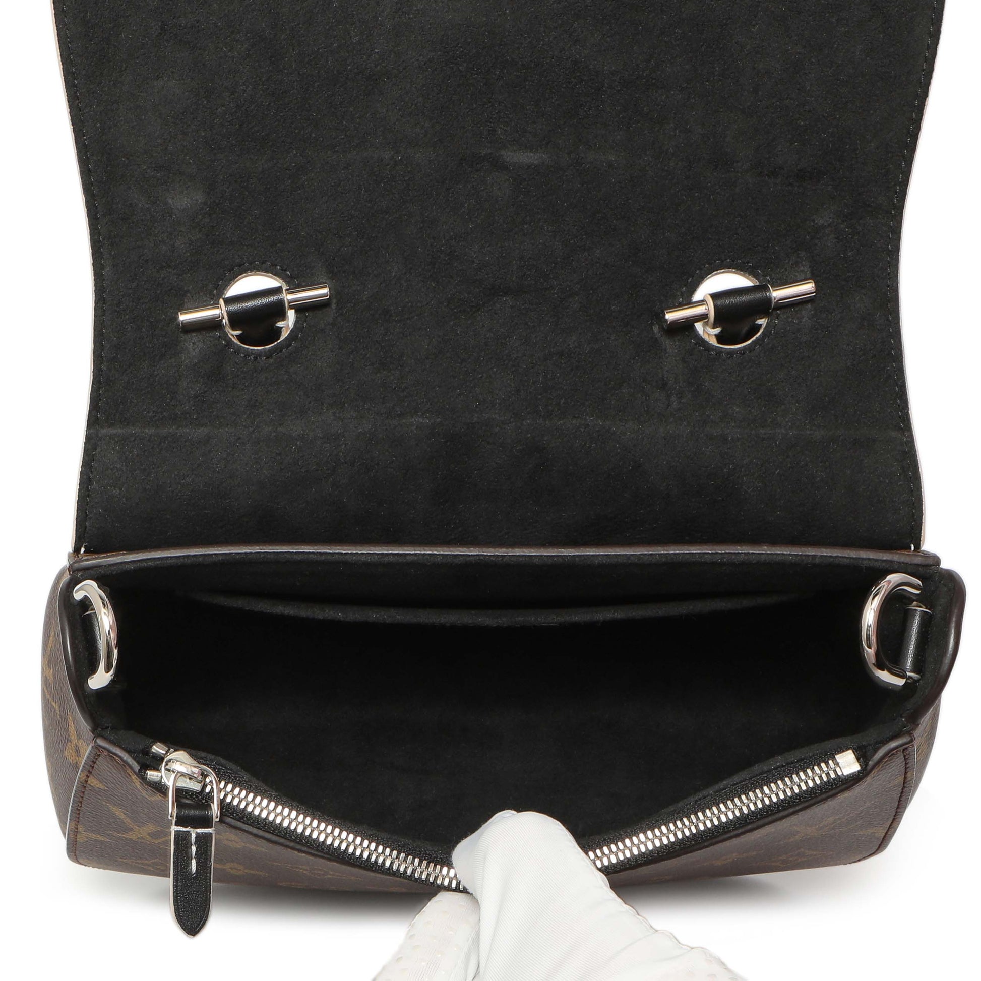 Exclusive Louis Vuitton Black Calfskin Monogram Chain It PM — Top View
