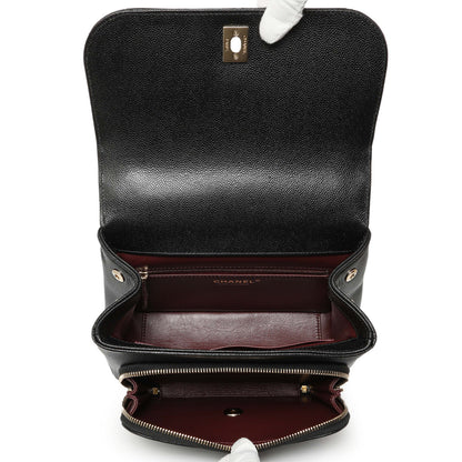 Exclusive Chanel Black Caviar Medium Business Affinity Flap — Top View