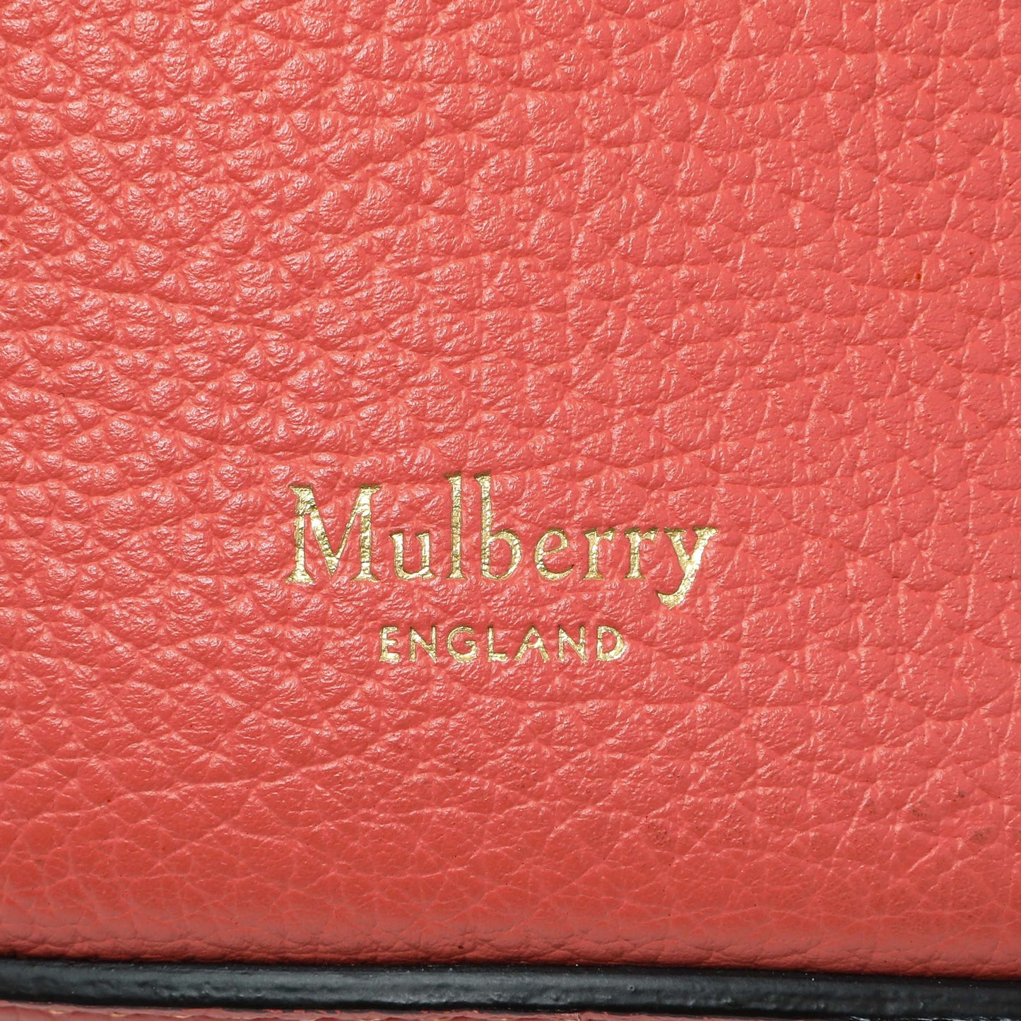 Exclusive Mulberry Coral Grained Calfskin Abbey Bucket Bag — Detail View