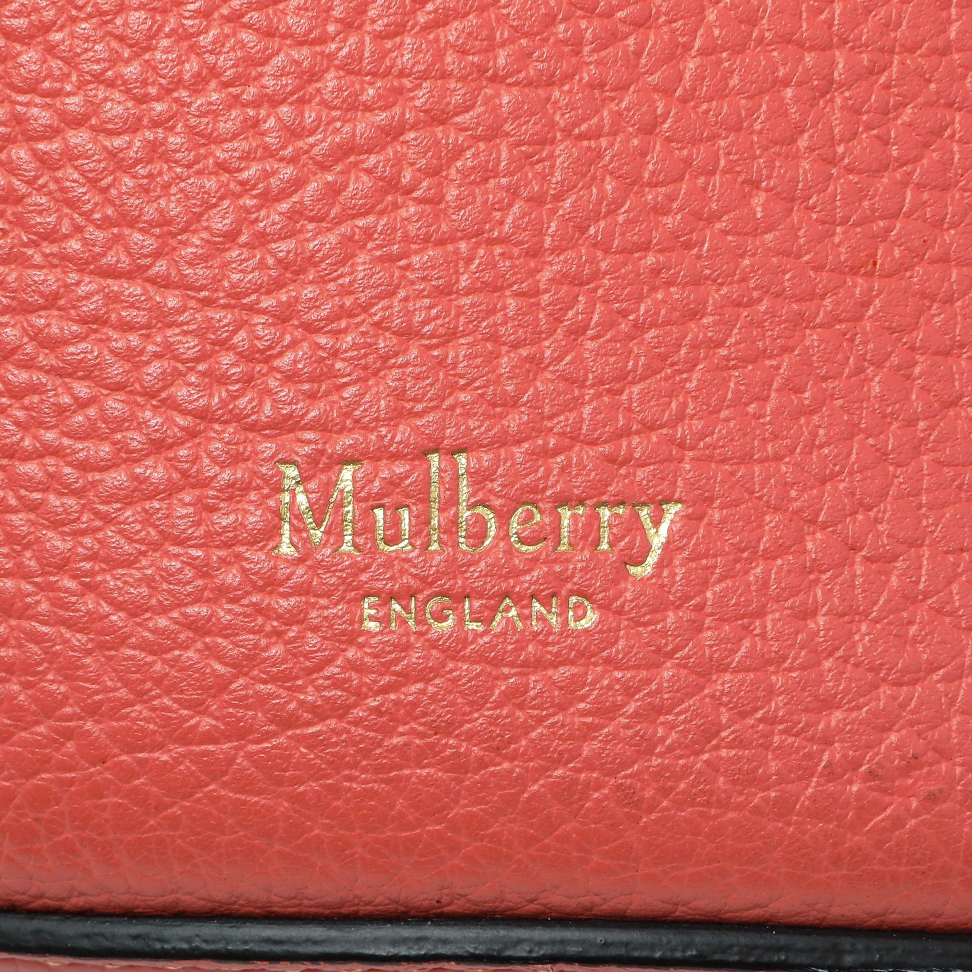 Exclusive Mulberry Coral Grained Calfskin Abbey Bucket Bag — Detail View