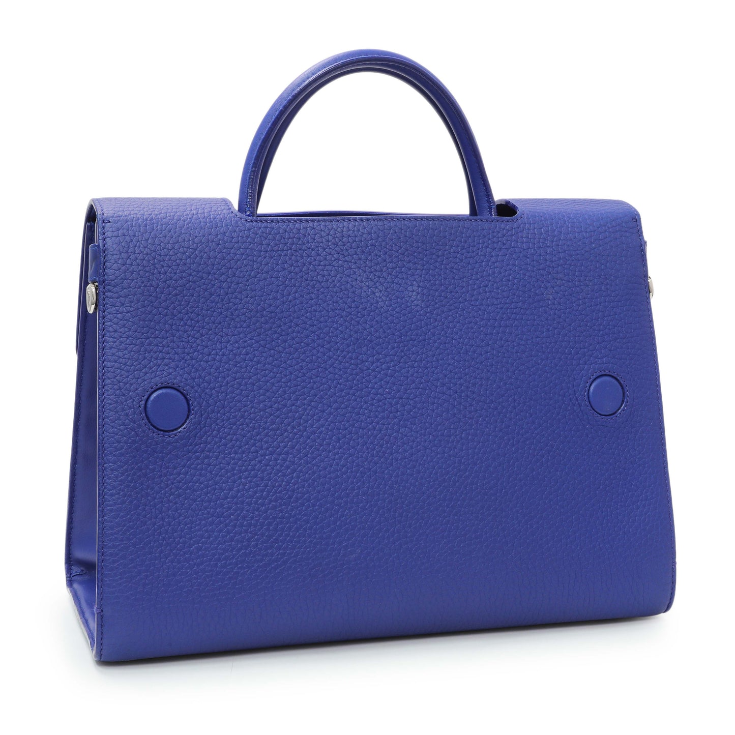 Exclusive Christian Dior Blue Bullcalf Medium Diorever Flap — Side View