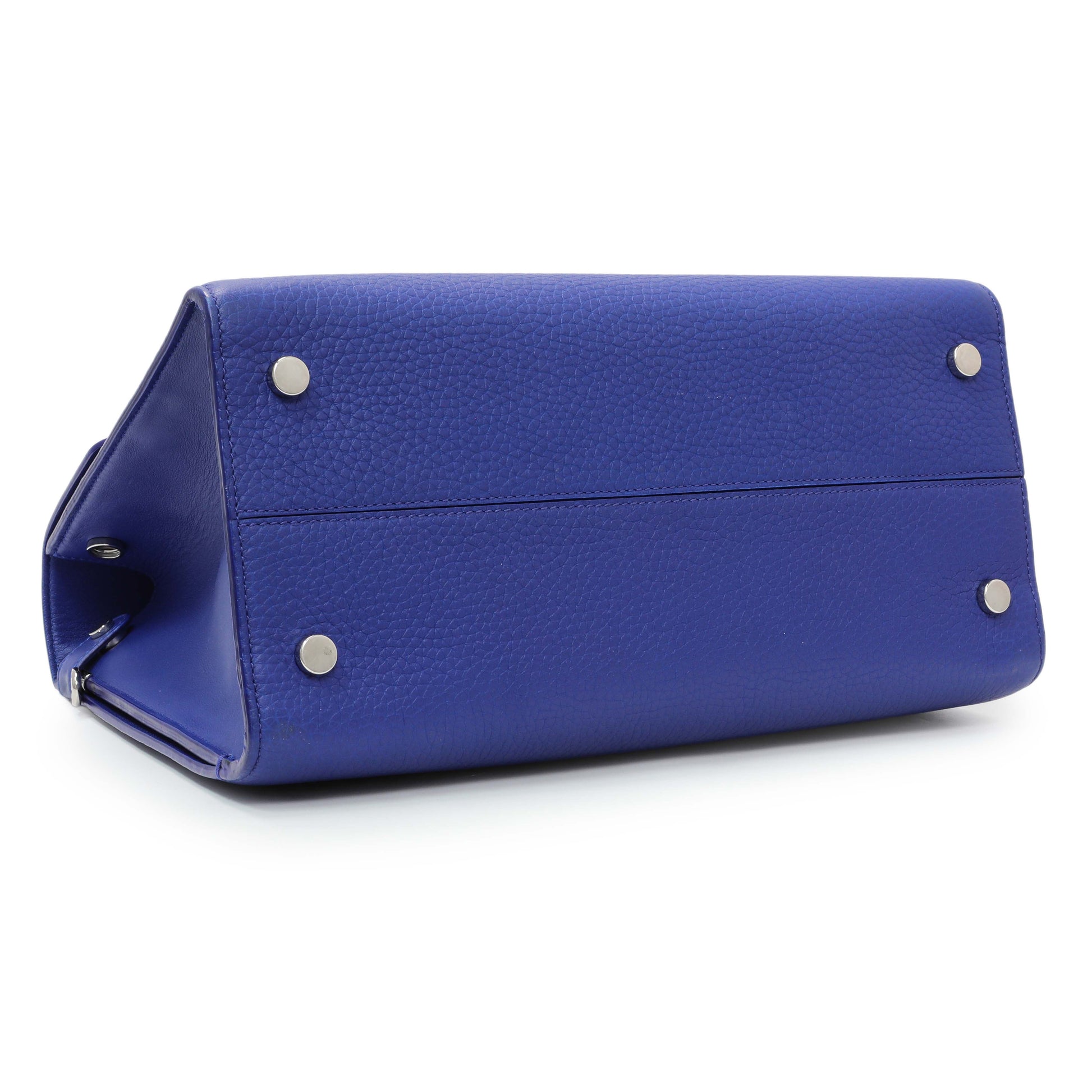 Exclusive Christian Dior Blue Bullcalf Medium Diorever Flap — Back View