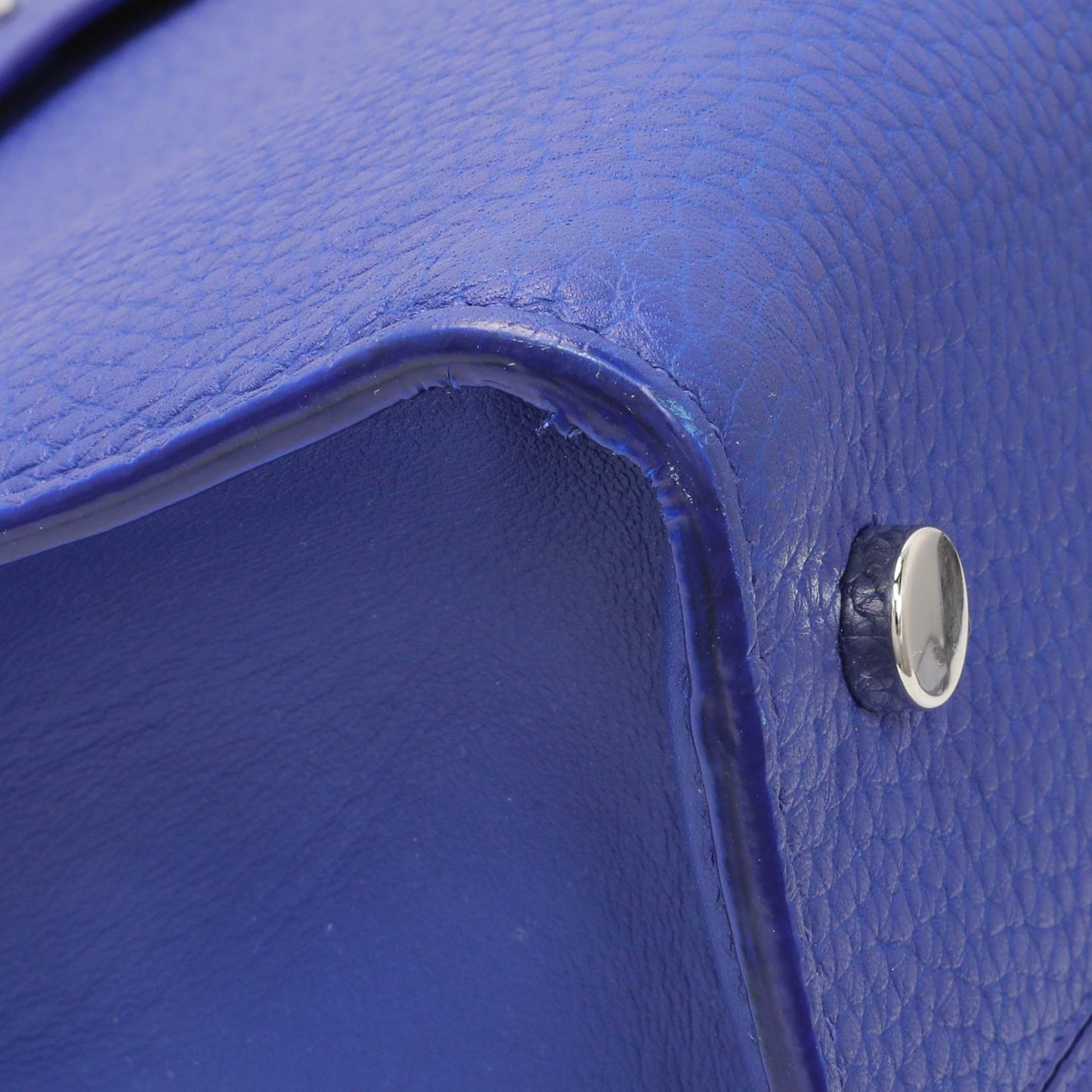 Exclusive Christian Dior Blue Bullcalf Medium Diorever Flap — Top View