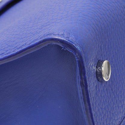 Exclusive Christian Dior Blue Bullcalf Medium Diorever Flap — Top View