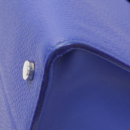 Exclusive Christian Dior Blue Bullcalf Medium Diorever Flap — Detail View