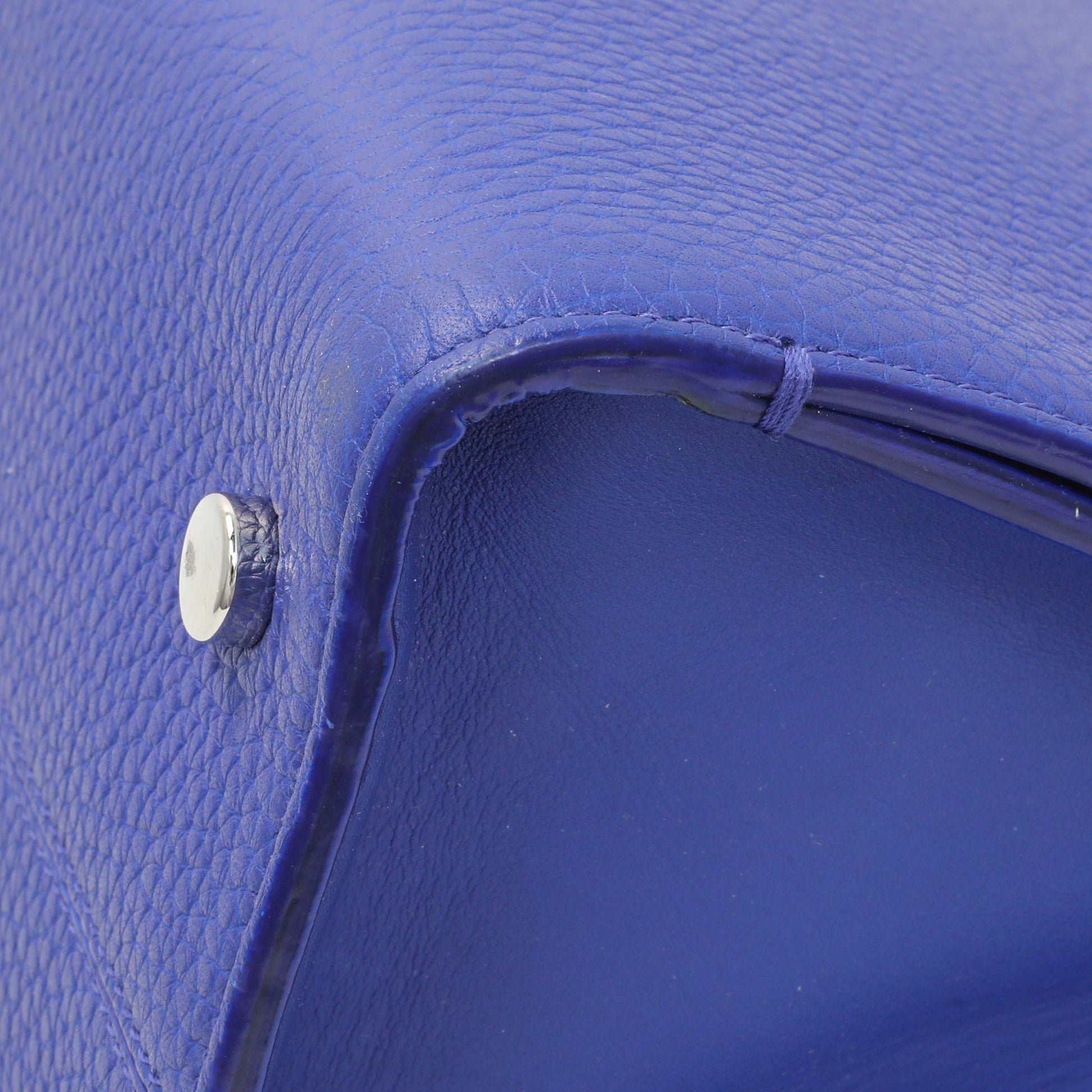 Exclusive Christian Dior Blue Bullcalf Medium Diorever Flap — Alternate View 7