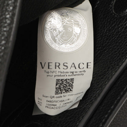 Exclusive Versace Black Calfskin Virtus Hobo — Lifestyle View