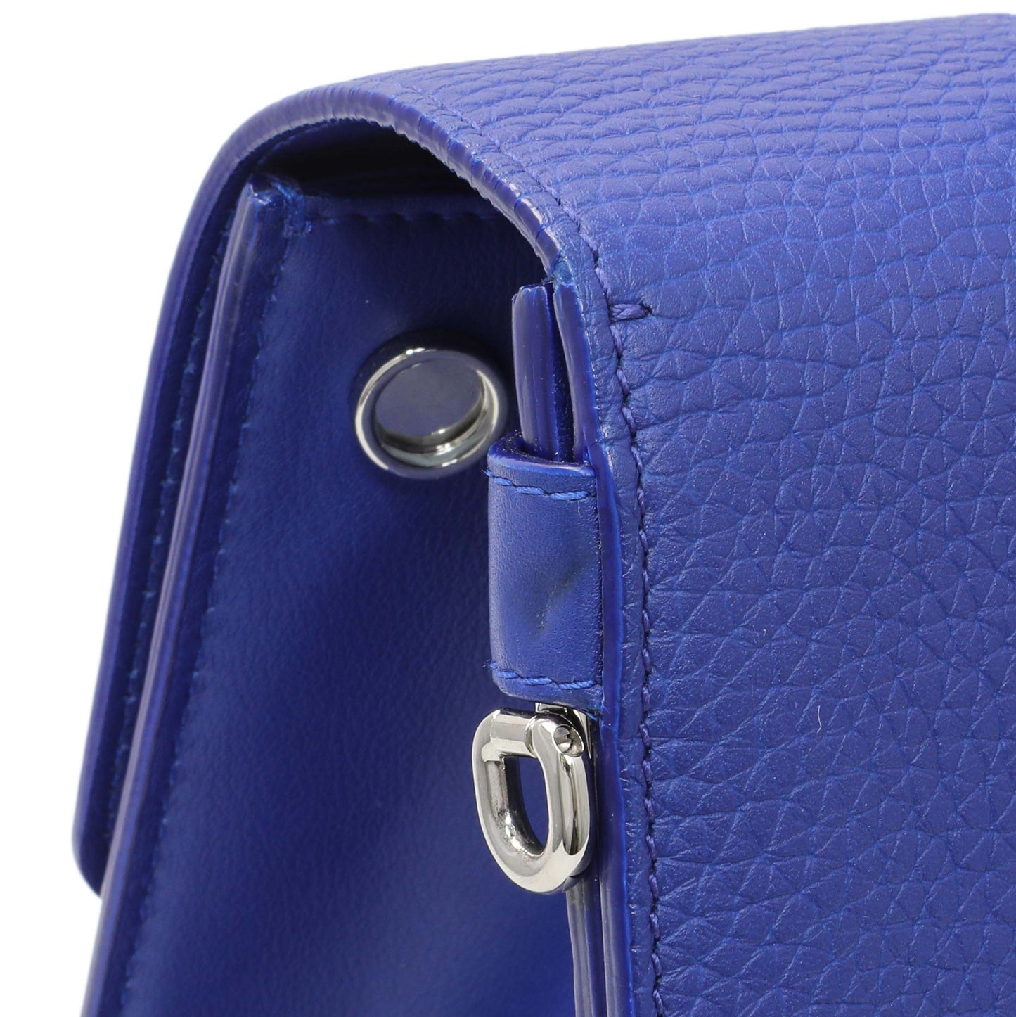 Exclusive Christian Dior Blue Bullcalf Medium Diorever Flap — Alternate View 9