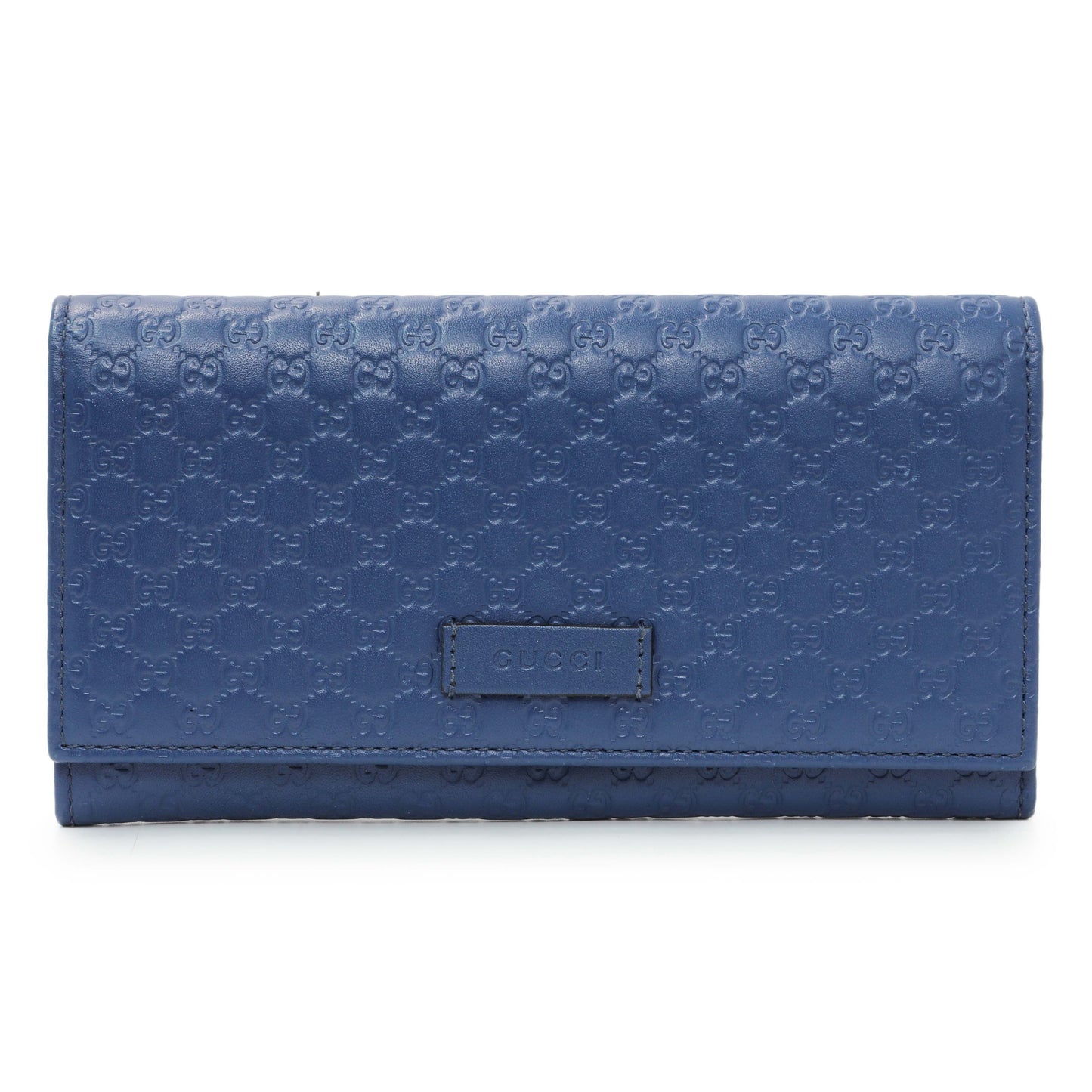 Exclusive Gucci Blue Microguccissima Long Wallet — Front View