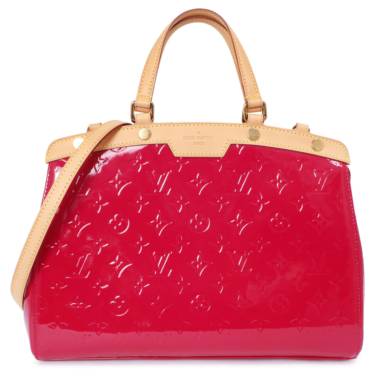 Exclusive Louis Vuitton Rose Indian Vernis Brea MM — Front View