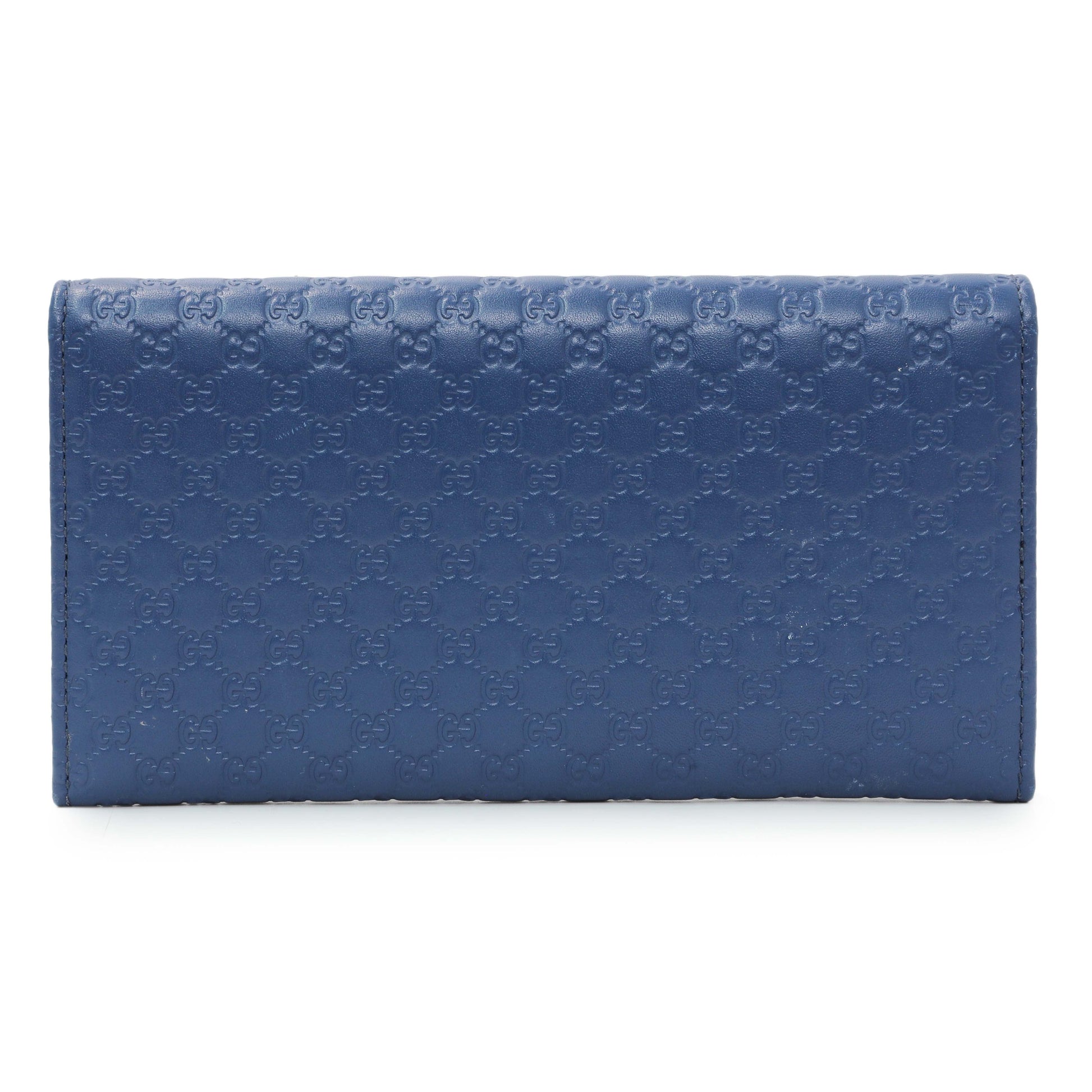 Exclusive Gucci Blue Microguccissima Long Wallet — Side View