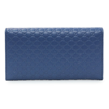 Exclusive Gucci Blue Microguccissima Long Wallet — Side View