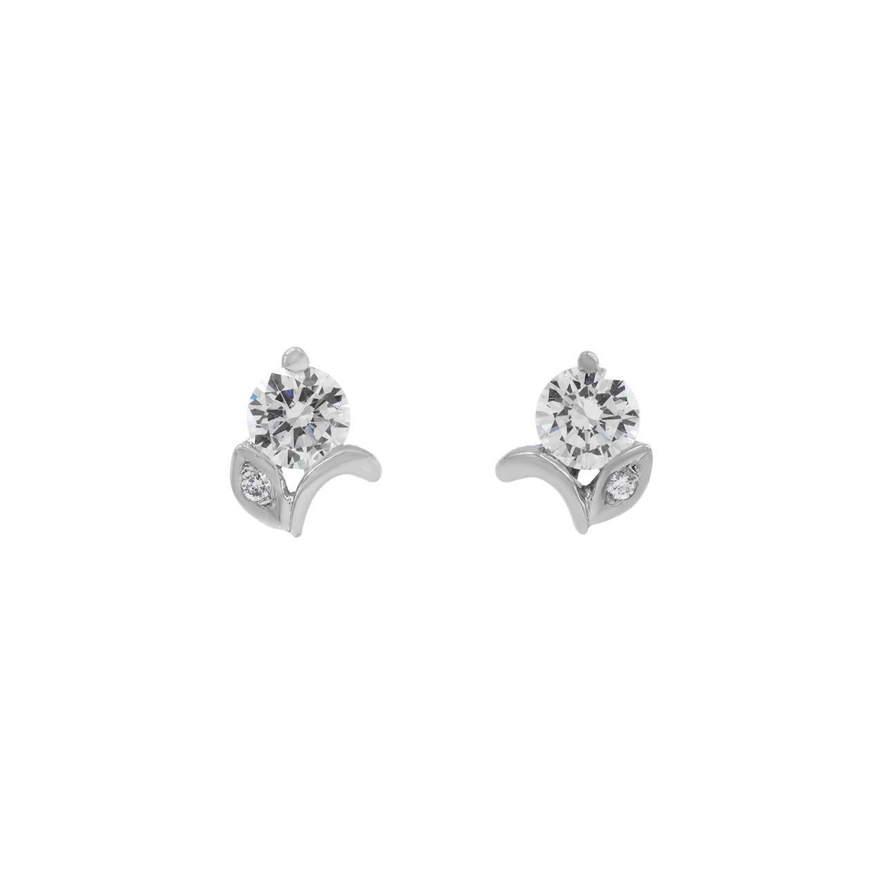 Exclusive 18K White Gold 0.47 Carat Diamond Earrings — Front View