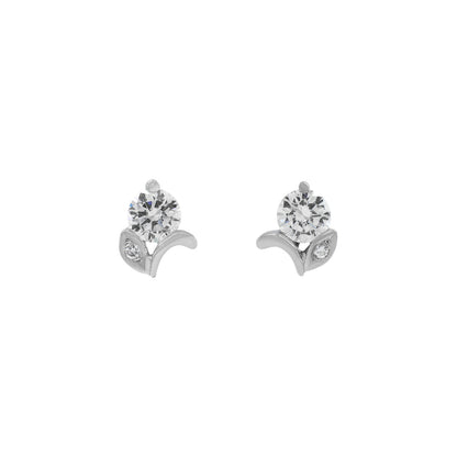 Exclusive 18K White Gold 0.47 Carat Diamond Earrings — Front View