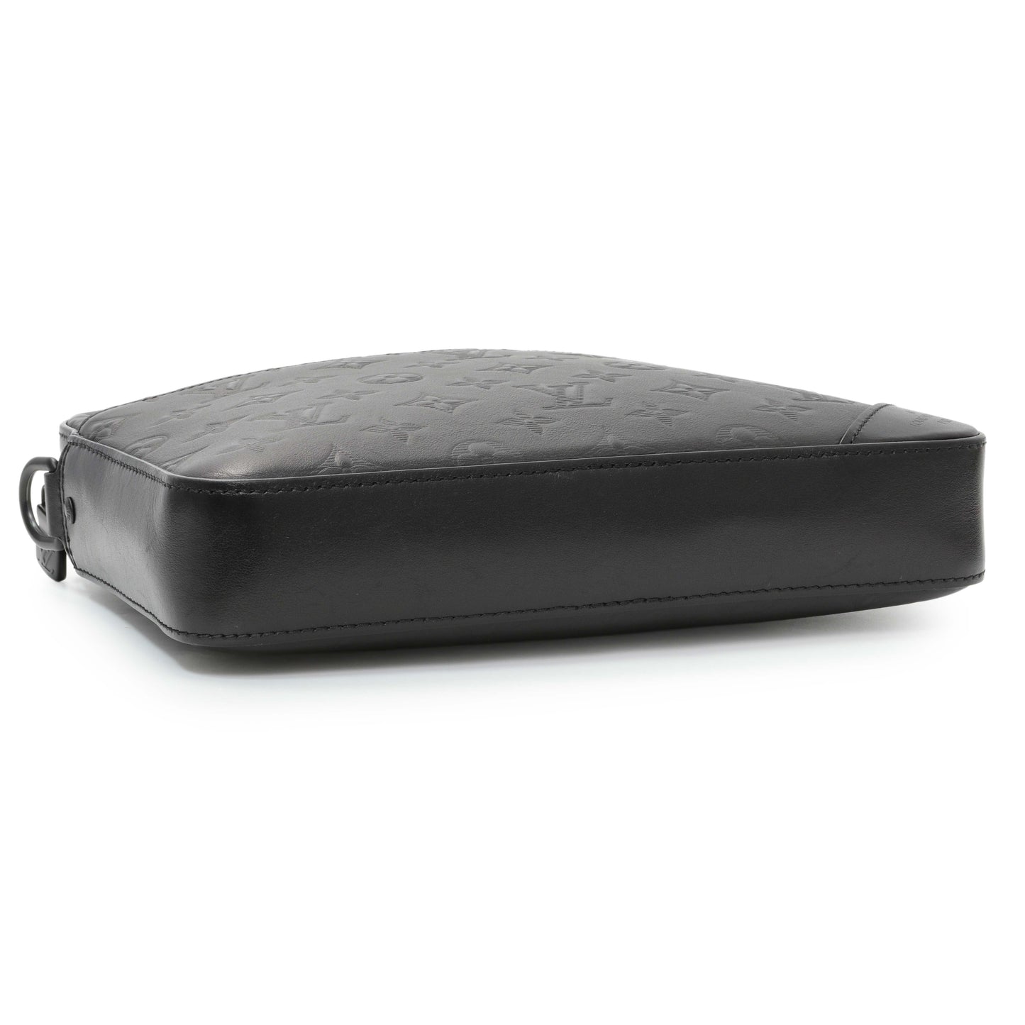 Exclusive Louis Vuitton Black Calfskin Monogram Shadow Duo Messenger — Back View
