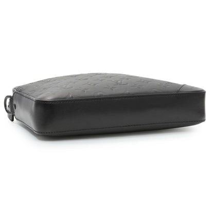 Exclusive Louis Vuitton Black Calfskin Monogram Shadow Duo Messenger — Back View