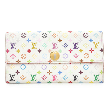 Exclusive Louis Vuitton White Multicolor Sarah Wallet — Front View