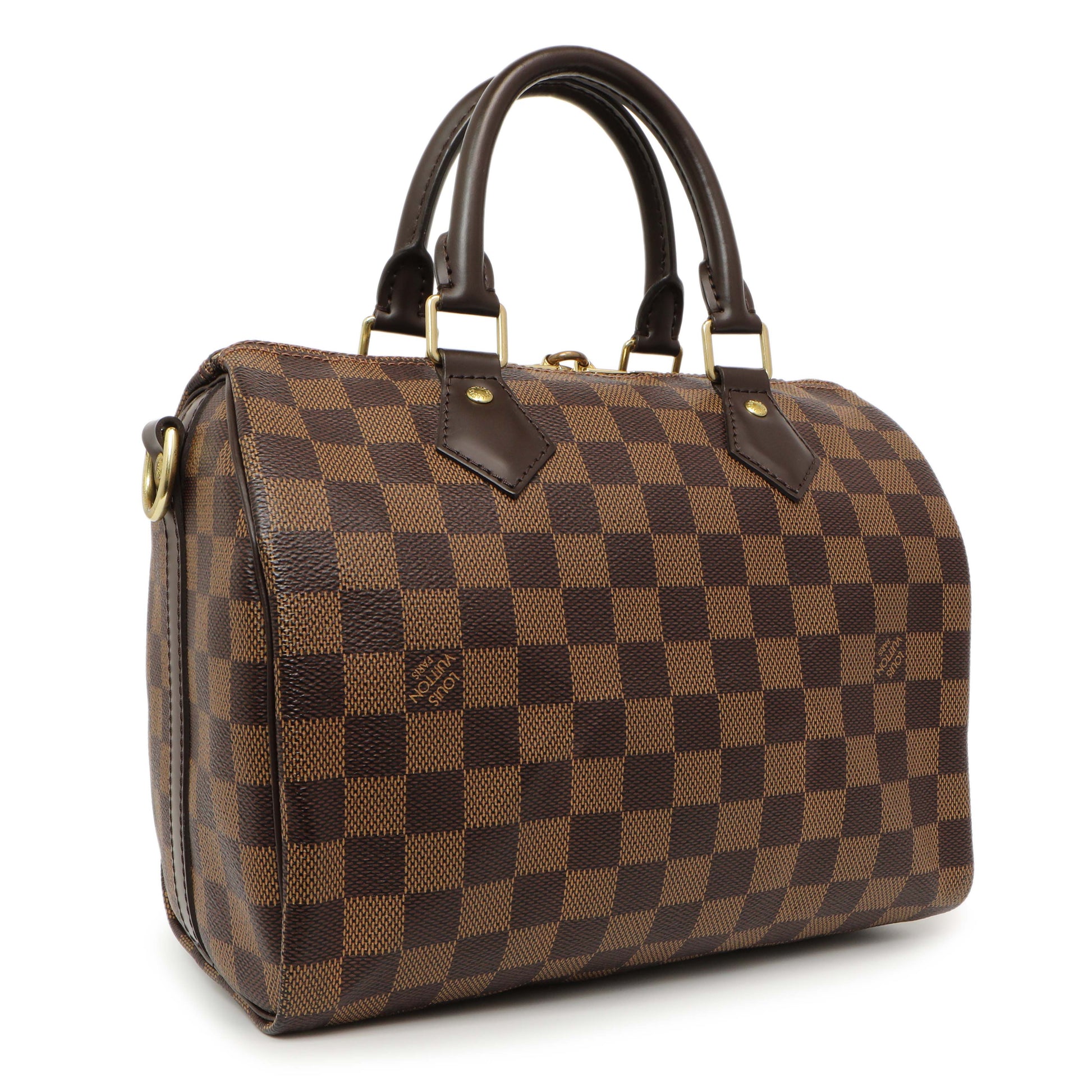 Exclusive Louis Vuitton Damier Ebene Speedy Bandouliere 25 — Side View