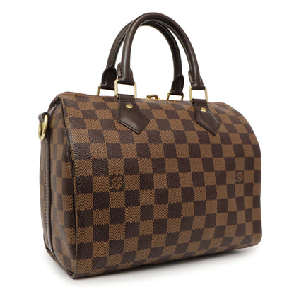 Exclusive Louis Vuitton Damier Ebene Speedy Bandouliere 25 — Side View