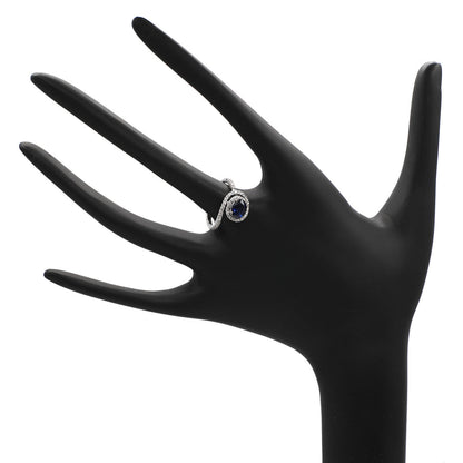 Exclusive 18K White Gold 1.06 Carat Sapphire Diamond Ring — 4 — Side View