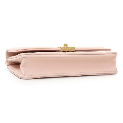 Exclusive Chanel Pink Quilted Lambskin Chanel 19 Wallet on Chain — Top View