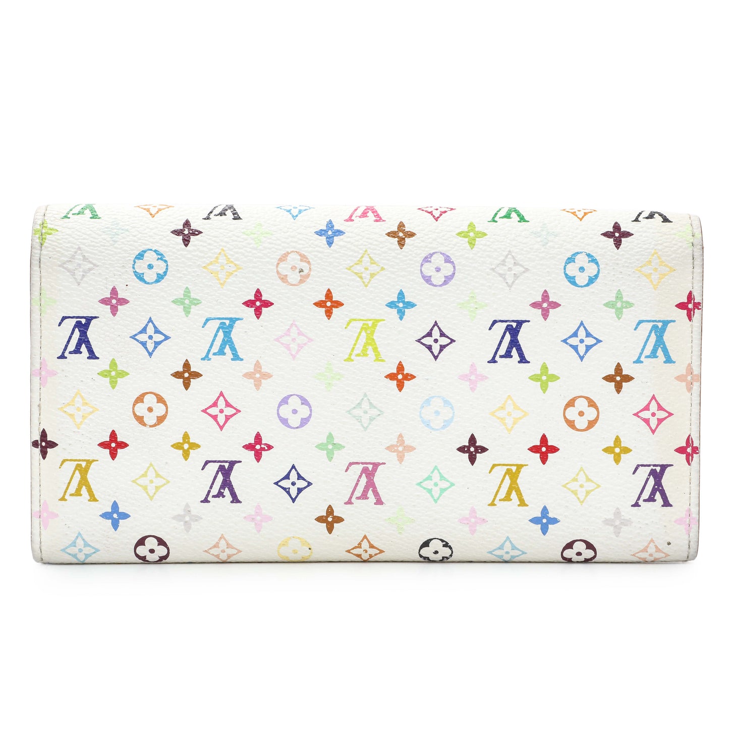 Exclusive Louis Vuitton White Multicolor Sarah Wallet — Side View
