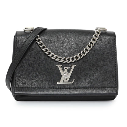 Exclusive Louis Vuitton Black Soft Calfskin Lockme II Chain Bag BB — Front View