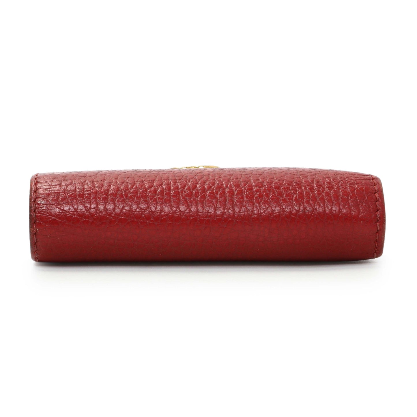 Exclusive Gucci Red Pebbled Calfskin Marmont Card Wallet — Back View