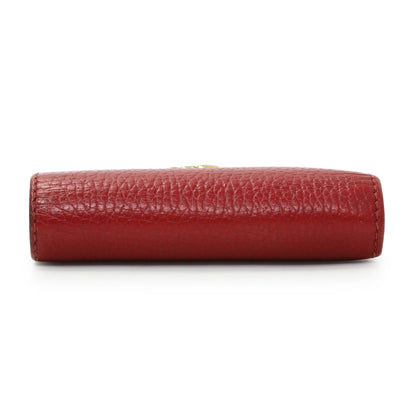 Exclusive Gucci Red Pebbled Calfskin Marmont Card Wallet — Back View