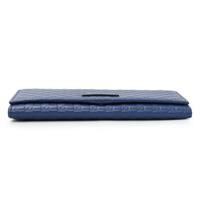 Exclusive Gucci Blue Microguccissima Long Wallet — Back View