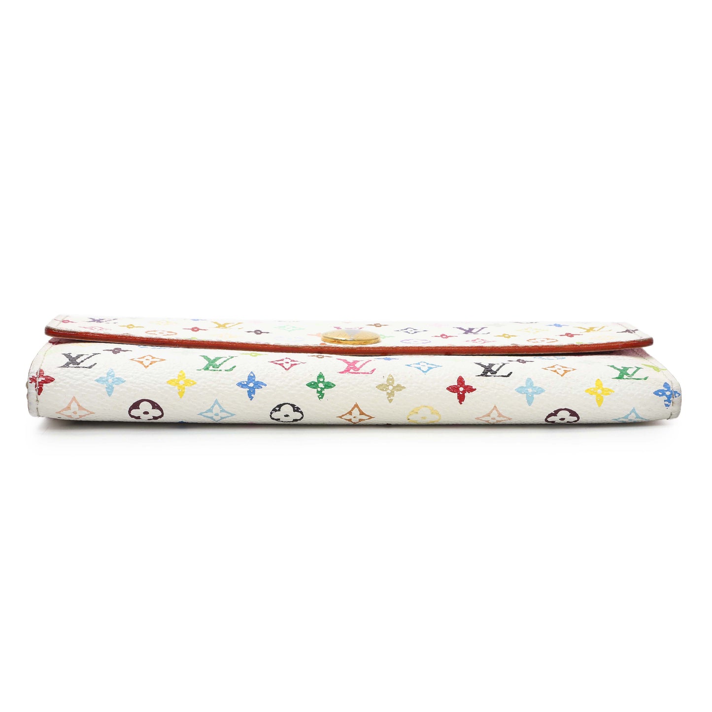 Exclusive Louis Vuitton White Multicolor Sarah Wallet — Back View