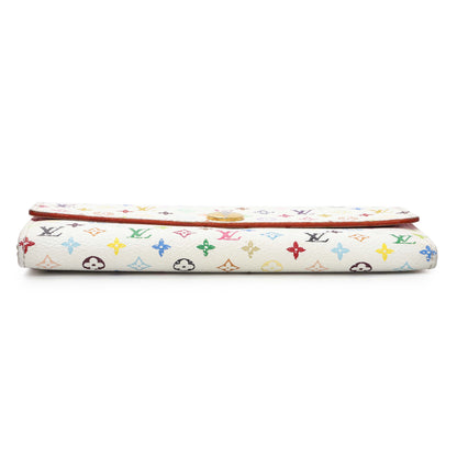 Exclusive Louis Vuitton White Multicolor Sarah Wallet — Back View