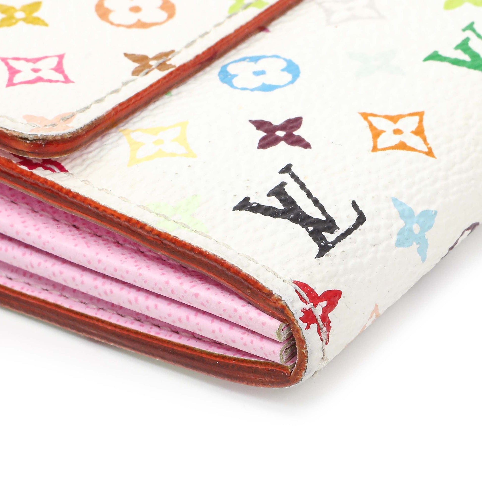 Exclusive Louis Vuitton White Multicolor Sarah Wallet — Top View