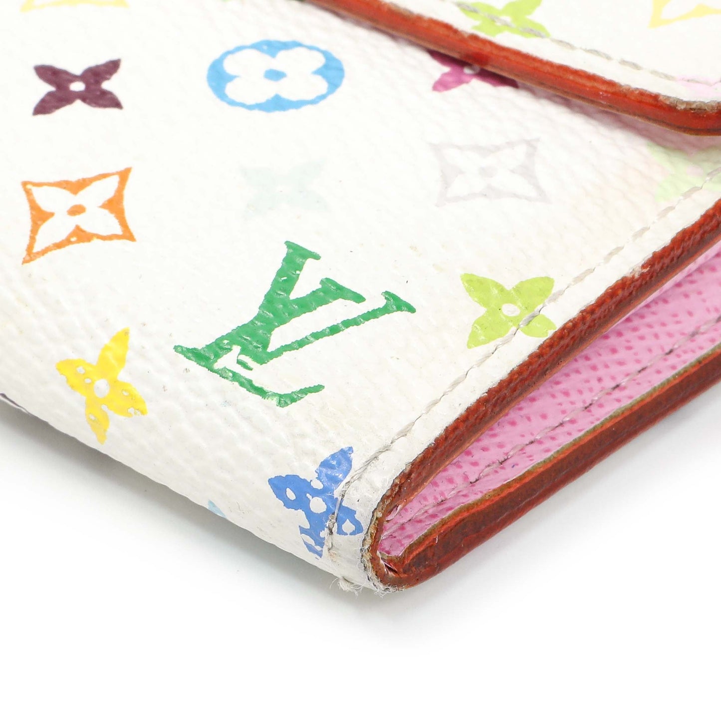 Exclusive Louis Vuitton White Multicolor Sarah Wallet — Detail View