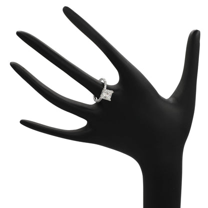 Exclusive 18K White Gold 3.01 Carat Princess Cut Diamond Ring — 5 — Top View