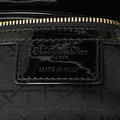 Exclusive Christian Dior Black Patent Cannage Large Lady Dior — Detail View