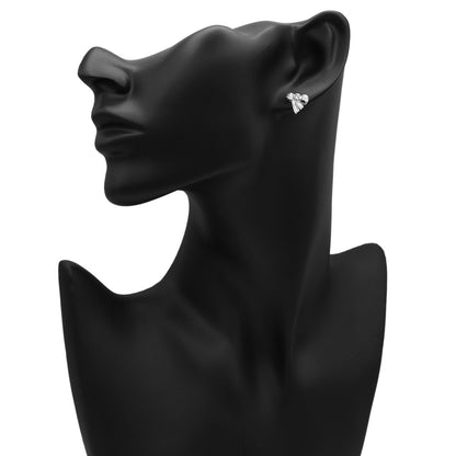 Exclusive 18K White Gold 0.38 Carat Diamond Bow Earrings — Side View