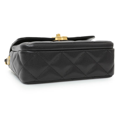 Exclusive Chanel Black Caviar Seasonal Mini Flap — Back View