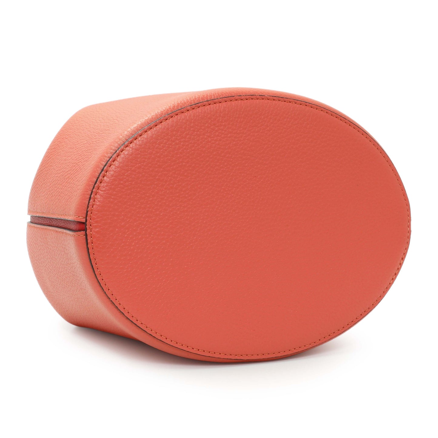 Exclusive Mulberry Coral Grained Calfskin Abbey Bucket Bag — Back View