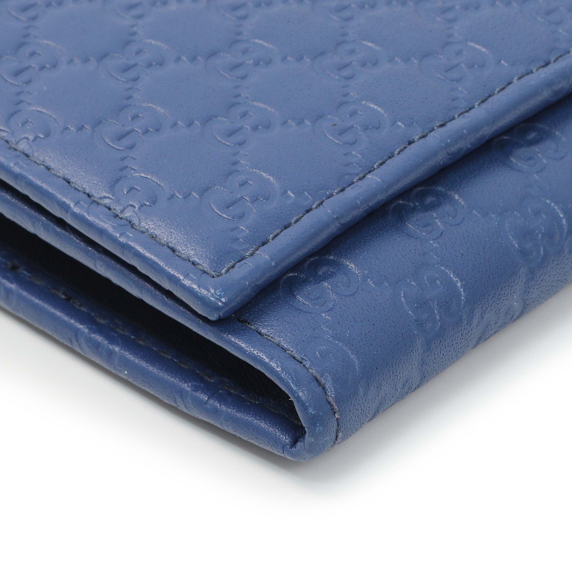 Exclusive Gucci Blue Microguccissima Long Wallet — Top View