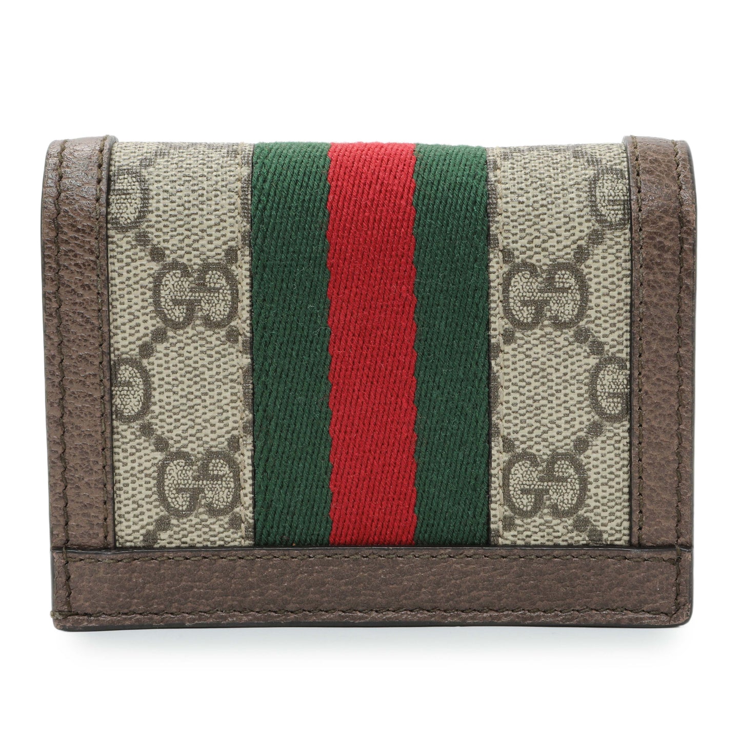 Exclusive Gucci GG Supreme Monogram Web Ophidia Card Case — Side View