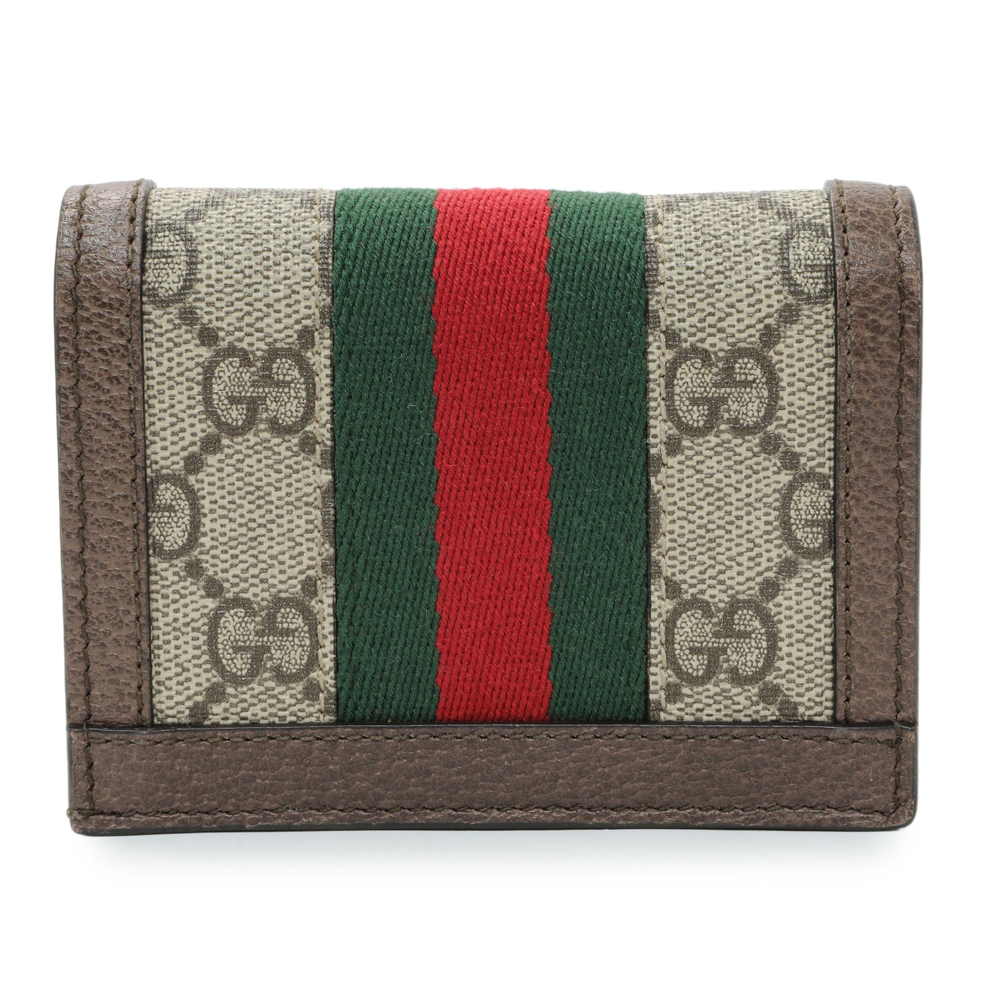 Exclusive Gucci GG Supreme Monogram Web Ophidia Card Case — Side View