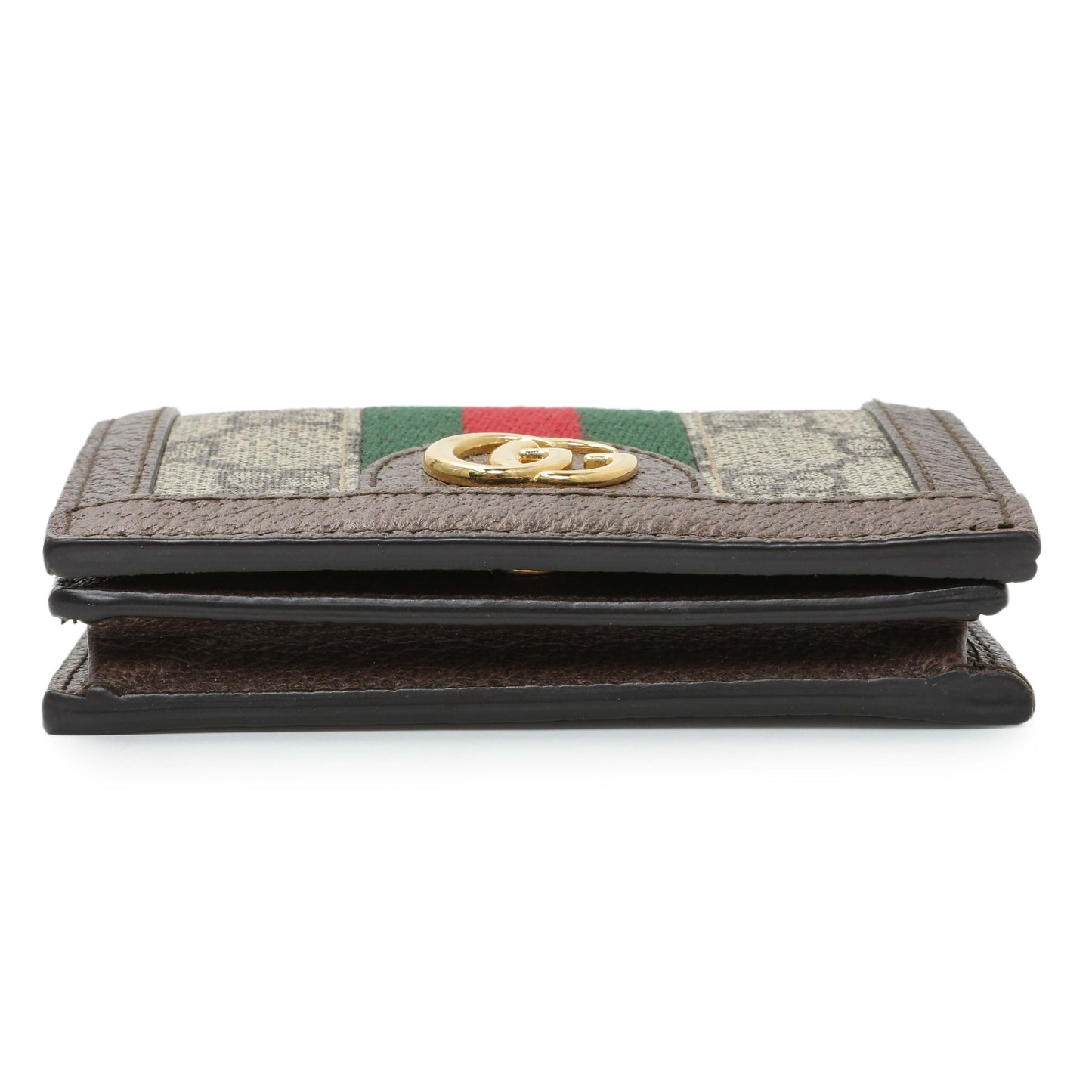 Exclusive Gucci GG Supreme Monogram Web Ophidia Card Case — Back View
