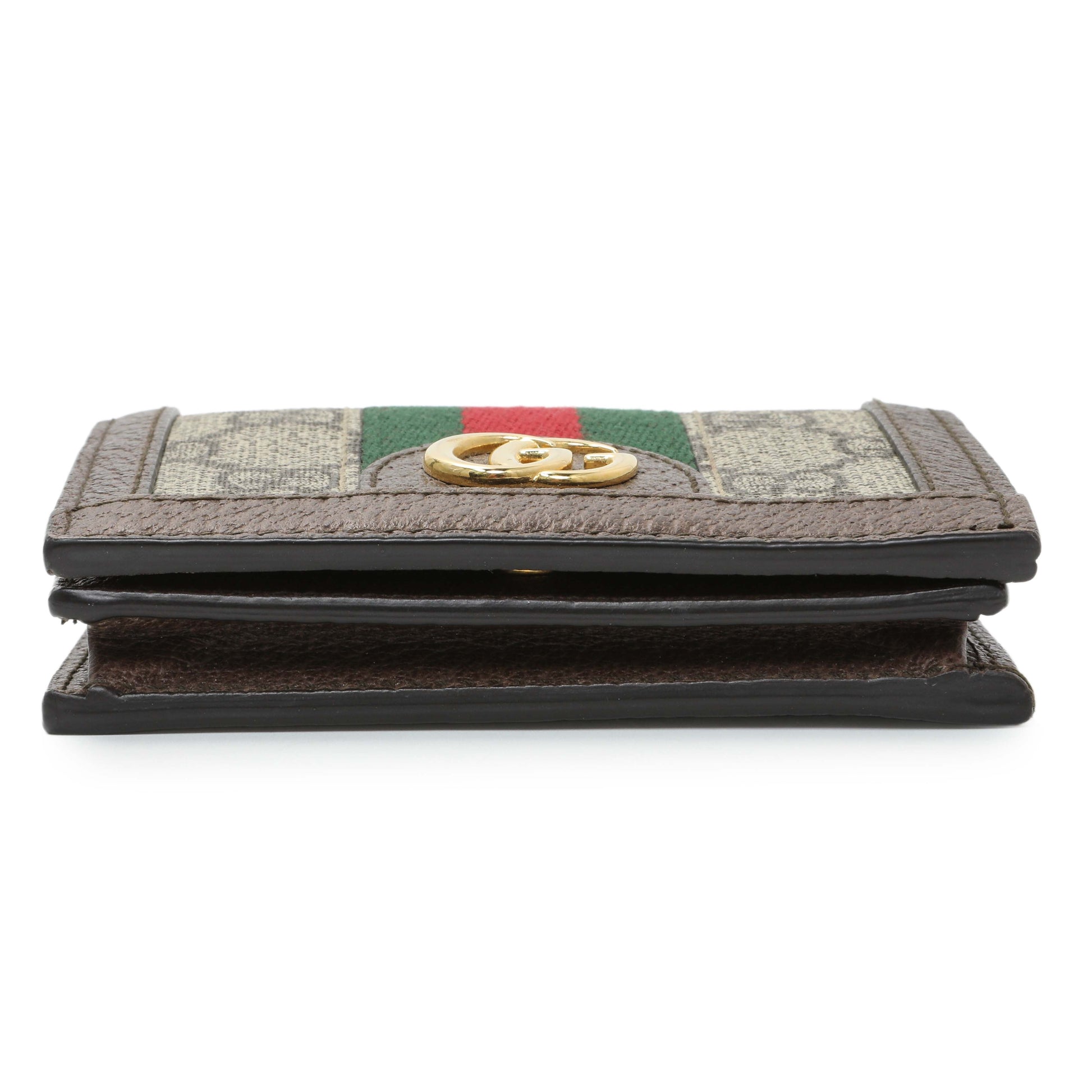 Exclusive Gucci GG Supreme Monogram Web Ophidia Card Case — Back View