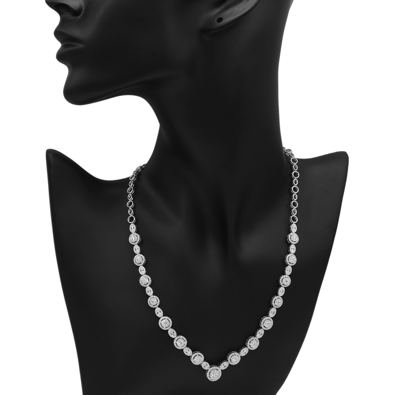Exclusive 18K White Gold 5.04 Carat Diamond Necklace — Back View