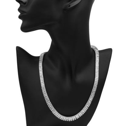 Exclusive 18K White Gold 20.72 Carat Diamond Riviere Necklace — Back View