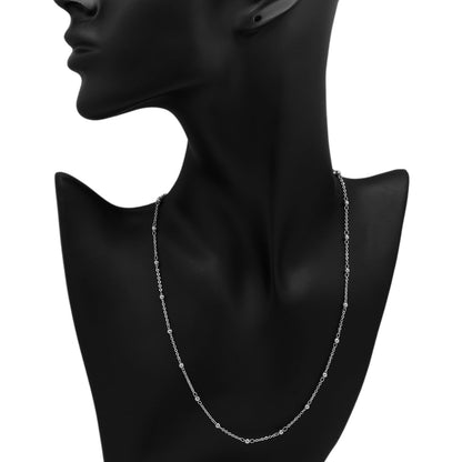 Exclusive Platinum Bead Chain — Back View