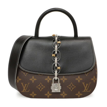 Exclusive Louis Vuitton Black Calfskin Monogram Chain It PM — Front View